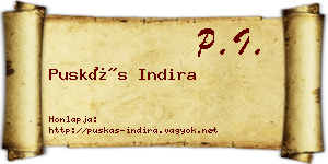 Puskás Indira névjegykártya